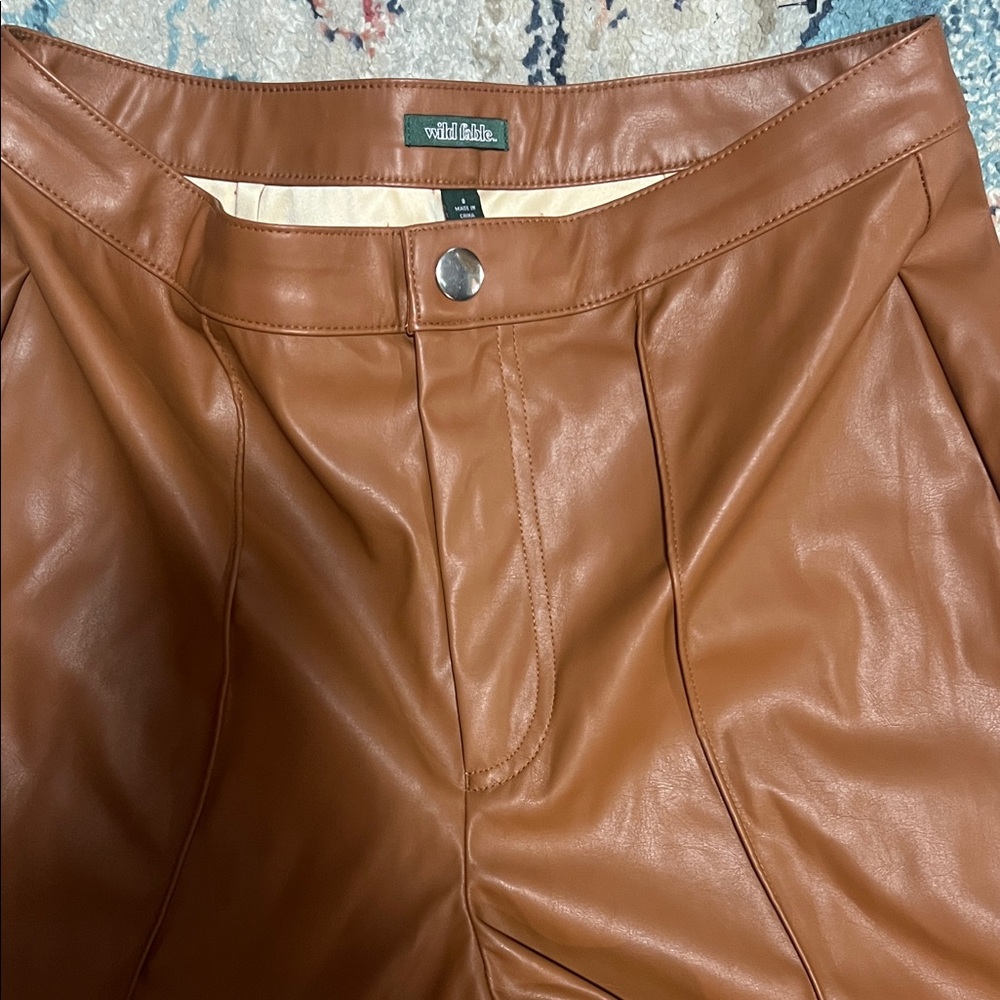Wild Fable Tan Faux Leather Trousers
